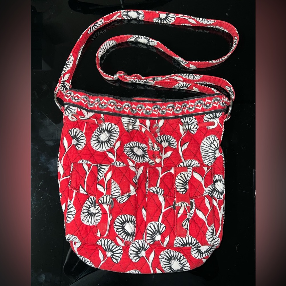 Vera Bradley Red Floral Bucket Style Bag